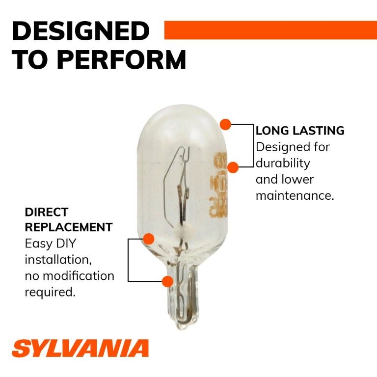 Sylvania Automotive 2825 White Long Life LED Mini Bulb, 2-Pk