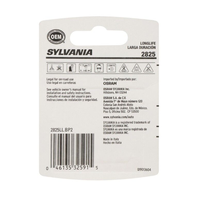 Sylvania Automotive 2825 White Long Life LED Mini Bulb, 2-Pk