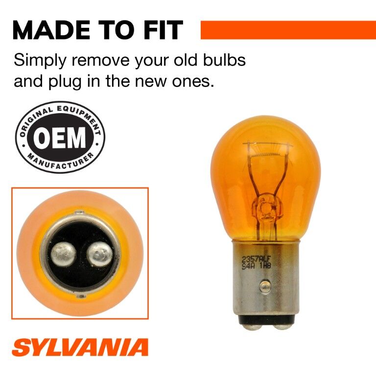 Sylvania 2357A Amber Long Life Mini Bulb, 2-Pk