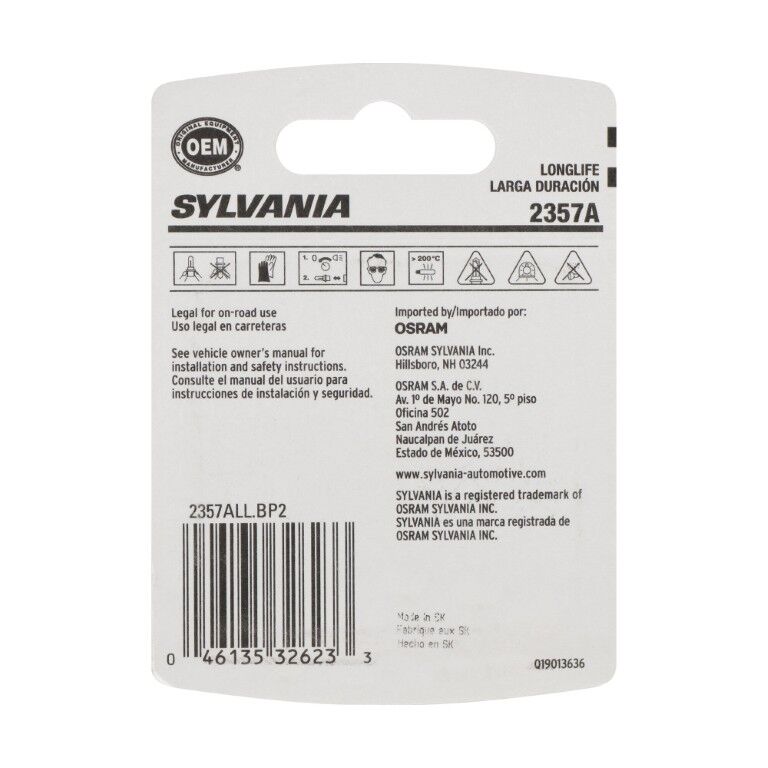 Sylvania 2357A Amber Long Life Mini Bulb, 2-Pk