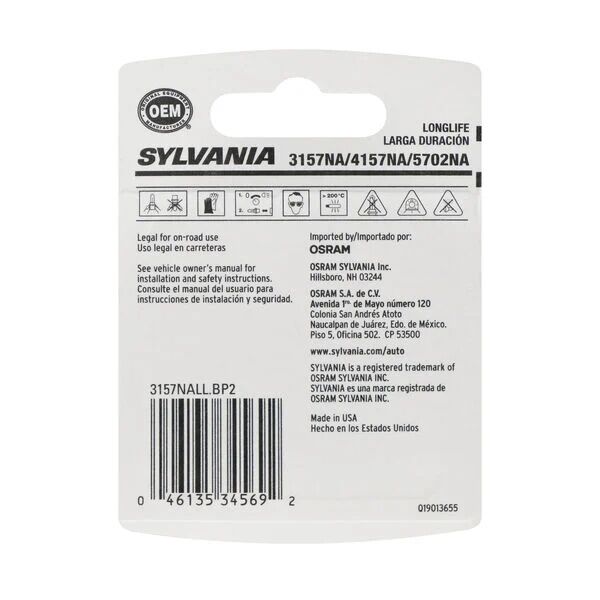 Sylvania 3157A Long Life Mini Bulb, 2-Pk