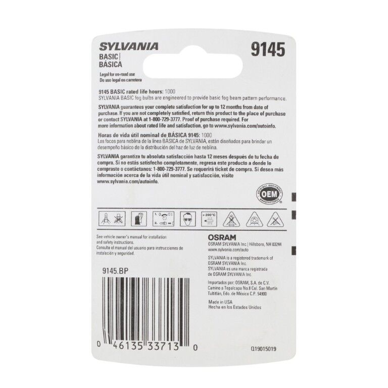 Sylvania 9145 Basic Halogen Fog Bulb