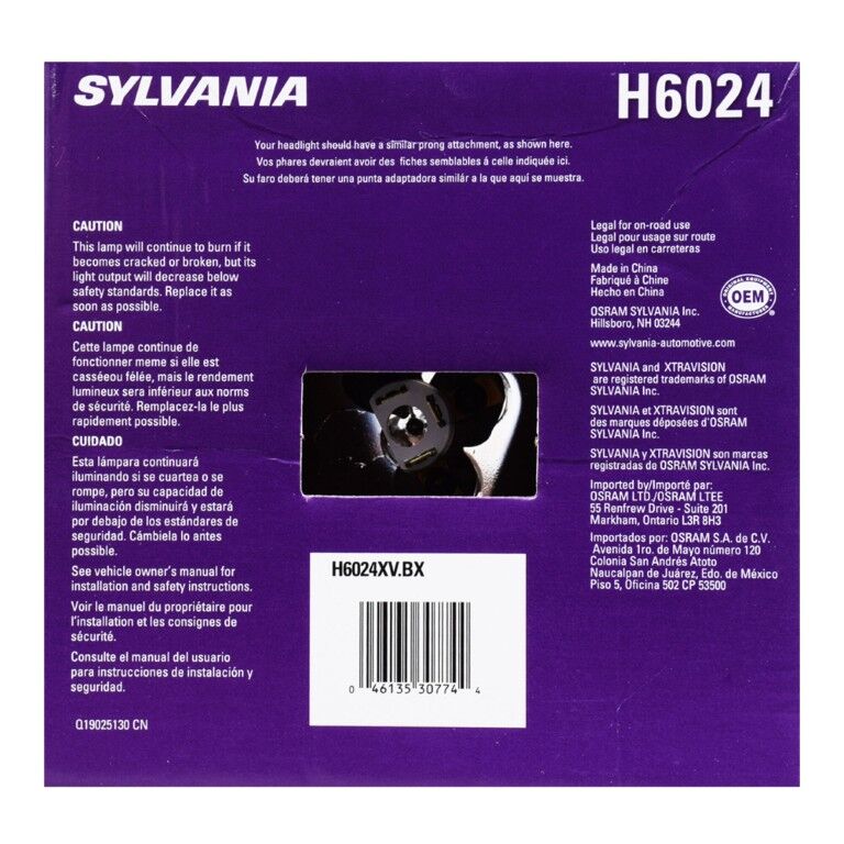 Sylvania XtraVision H6024 Sealed Beam Headlight