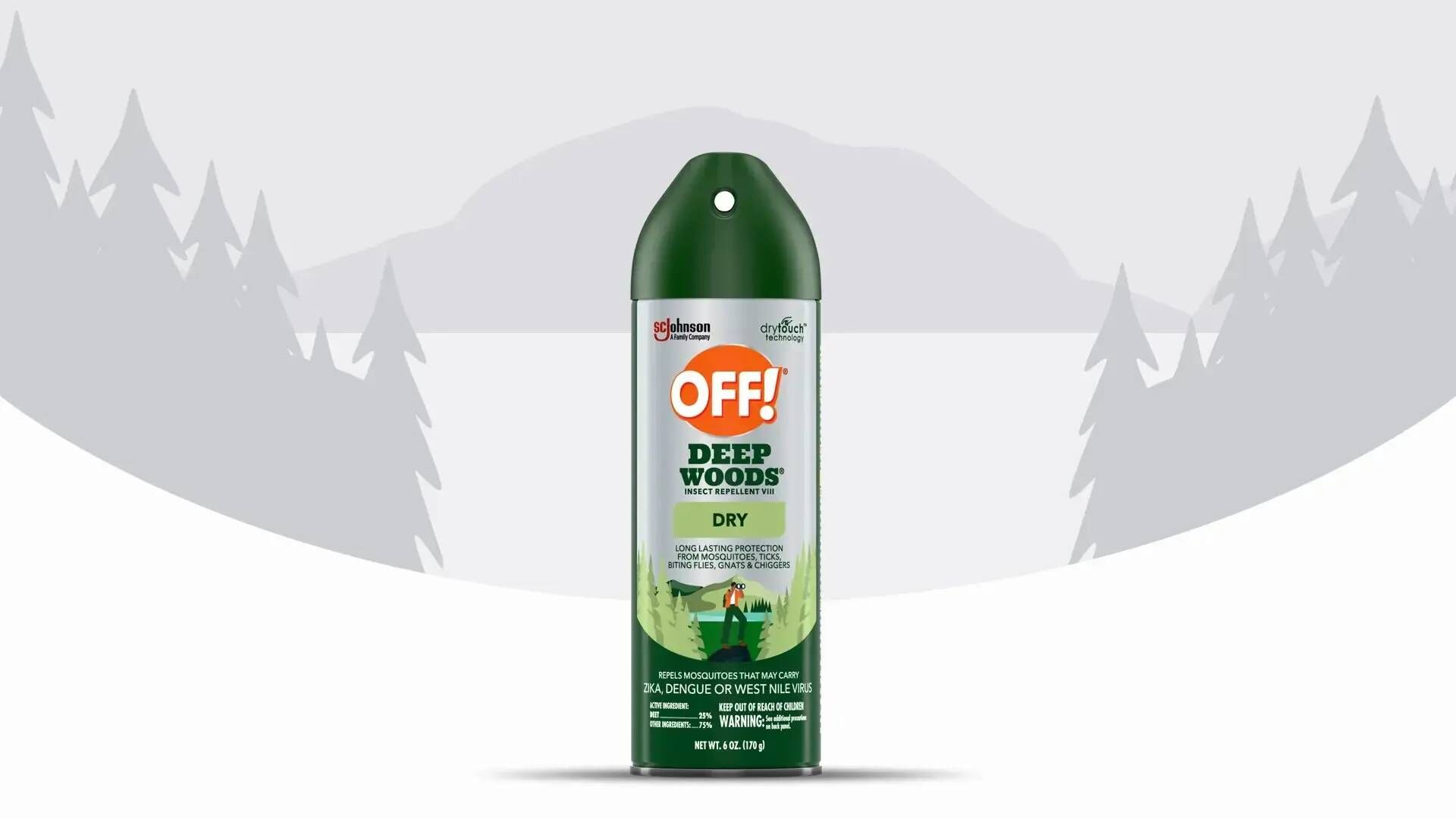 OFF! Deep Woods Insect Repellent VIII Dry Aerosol, 4 oz.