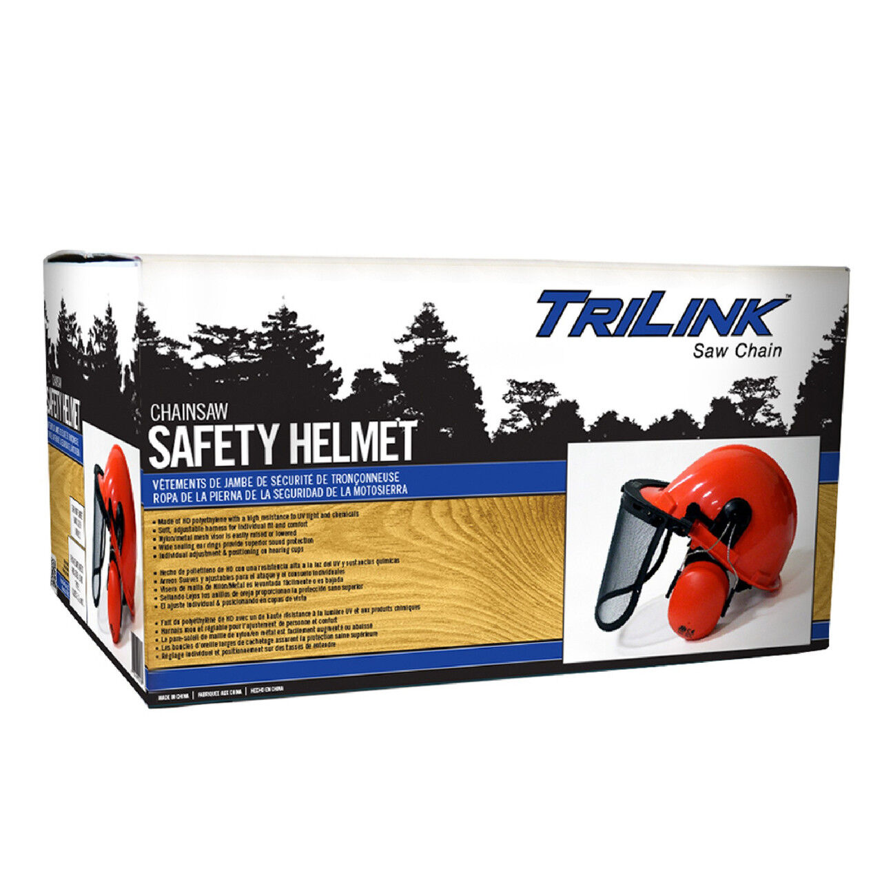 Trilink Chainsaw Safety Helmet With Ear Muffs And Visor