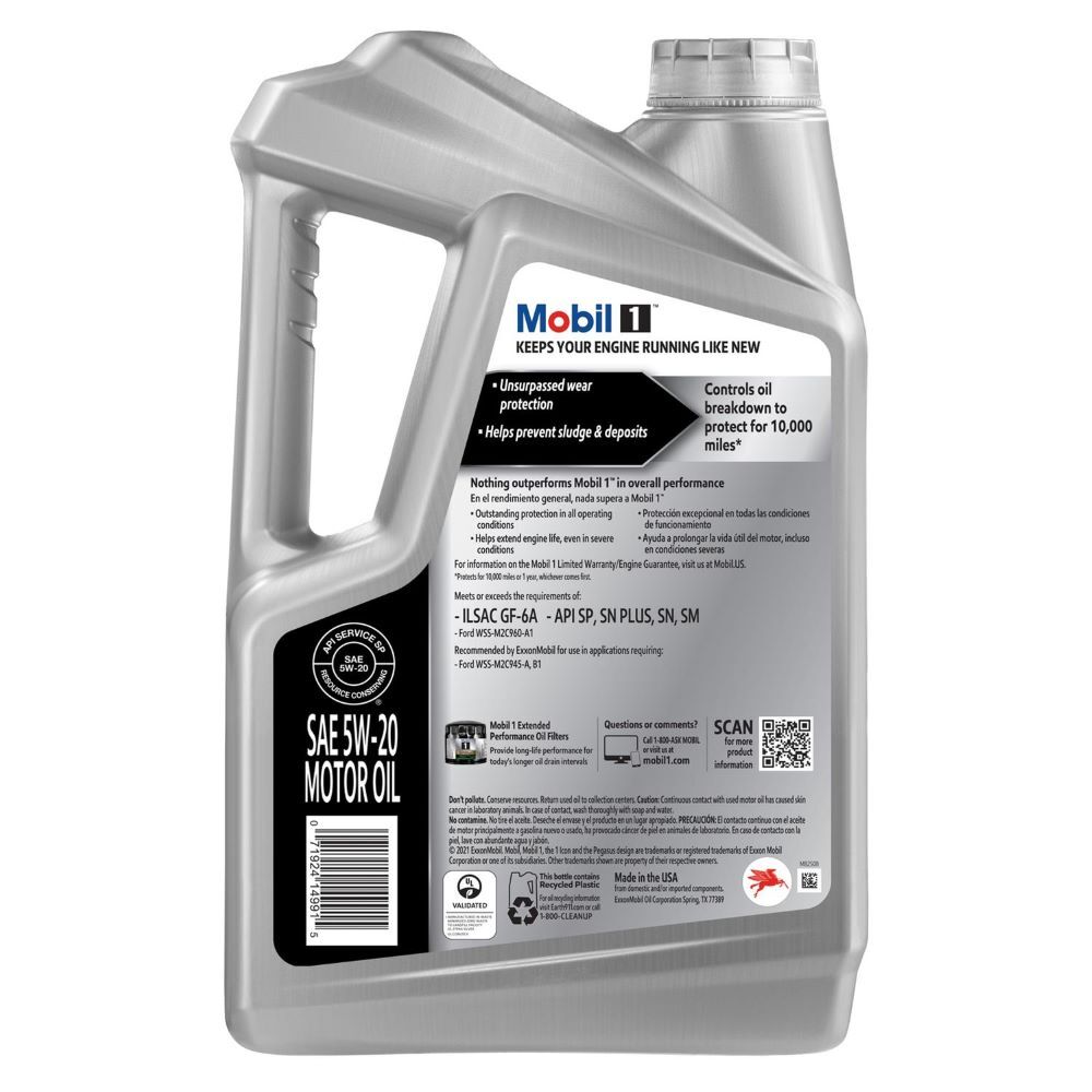 Mobil 1 Synthetic 5W-20 Motor Oil, 5-Qt