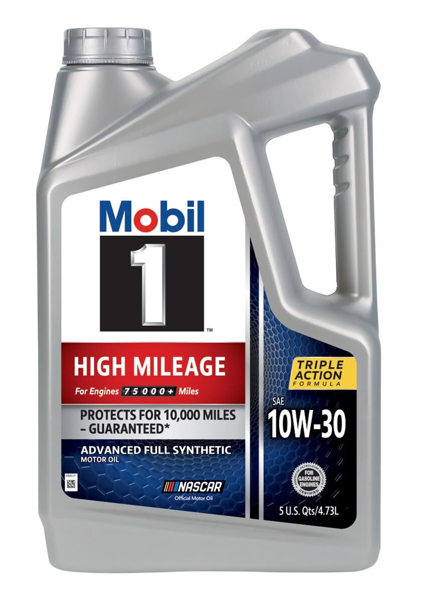 Mobil 1 High Mileage 10W-30 Motor Oil, 5-Qt