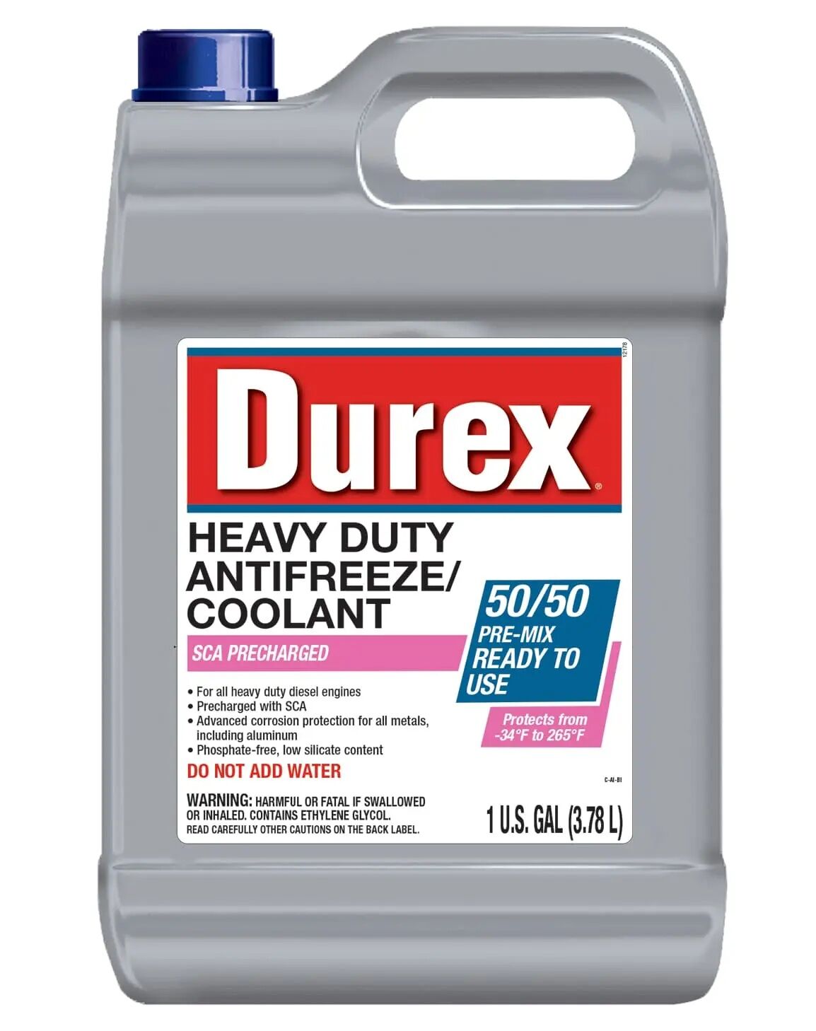 Durex Heavy Duty SCA Precharged F50/50 Pre-Mix Antifreeze/Coolant, 1 gal.