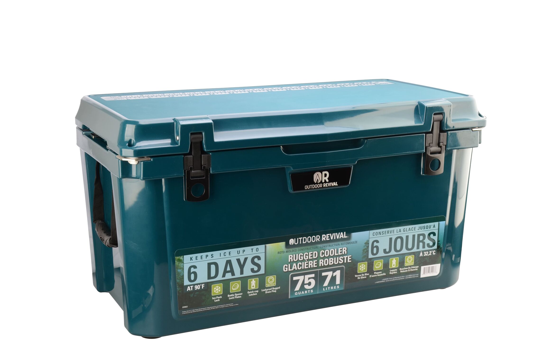 れい Yardi Yard 58 Quart Leak-Proof Portable Cooler Ice Box for Camping
