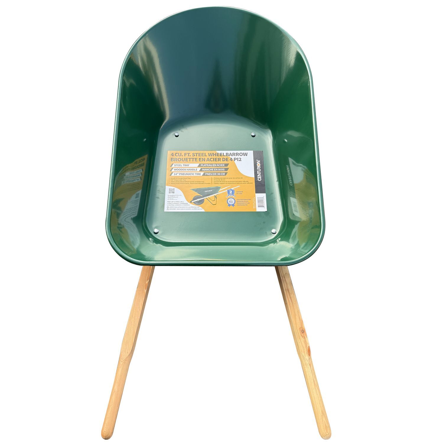 Centurion Steel Wheelbarrow, 4-Cu. Ft