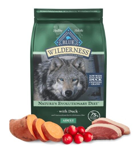 Blue Buffalo Wilderness Adult Dog Duck with Wholesome Grains Recipe Dog Food, 28-Lb