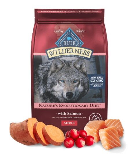 Blue Buffalo Wilderness Adult Dog Salmon with Wholesome Grains Recipe Dog Food, 24-Lb