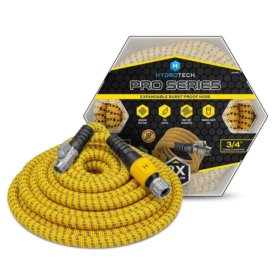 HydroTech Yellow Pro Series Expandable Burst-Proof Hose, 3/4-In x 100-Ft