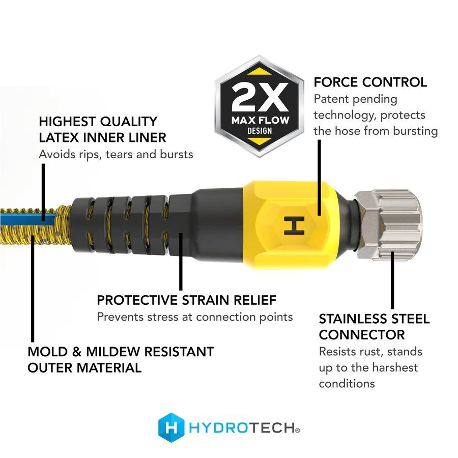 HydroTech Yellow Pro Series Expandable Burst-Proof Hose, 3/4-In x 100-Ft