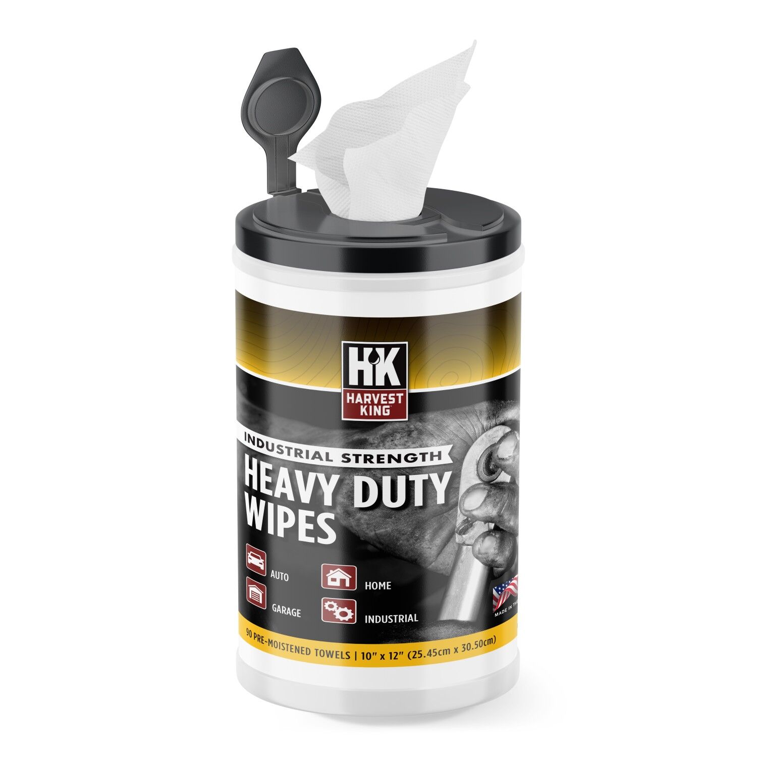 Harvest King Industrial Strength Heavy Duty Wipes, 90-Ct