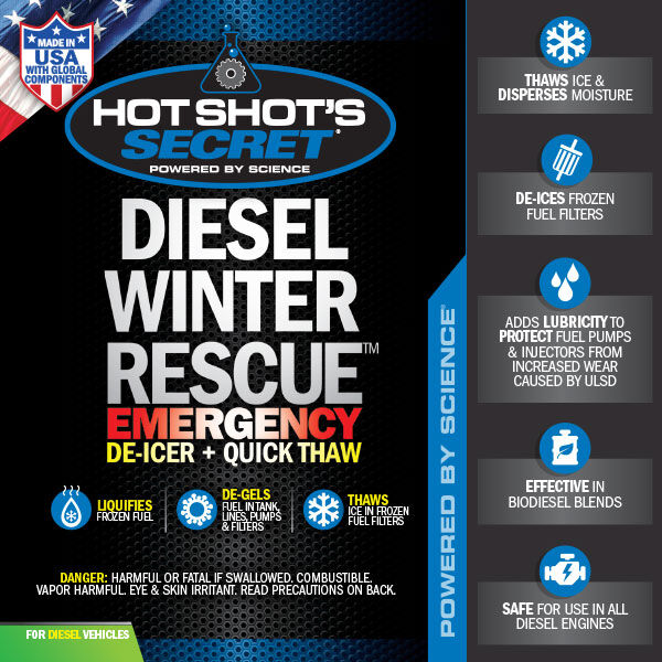 Hot Shot's Secret Diesel Winter Rescue Emergency De-Icer + Quick Thaw, 1-Qt