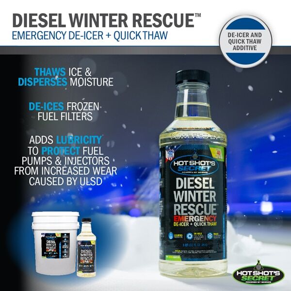 Hot Shot's Secret Diesel Winter Rescue Emergency De-Icer + Quick Thaw, 1-Qt