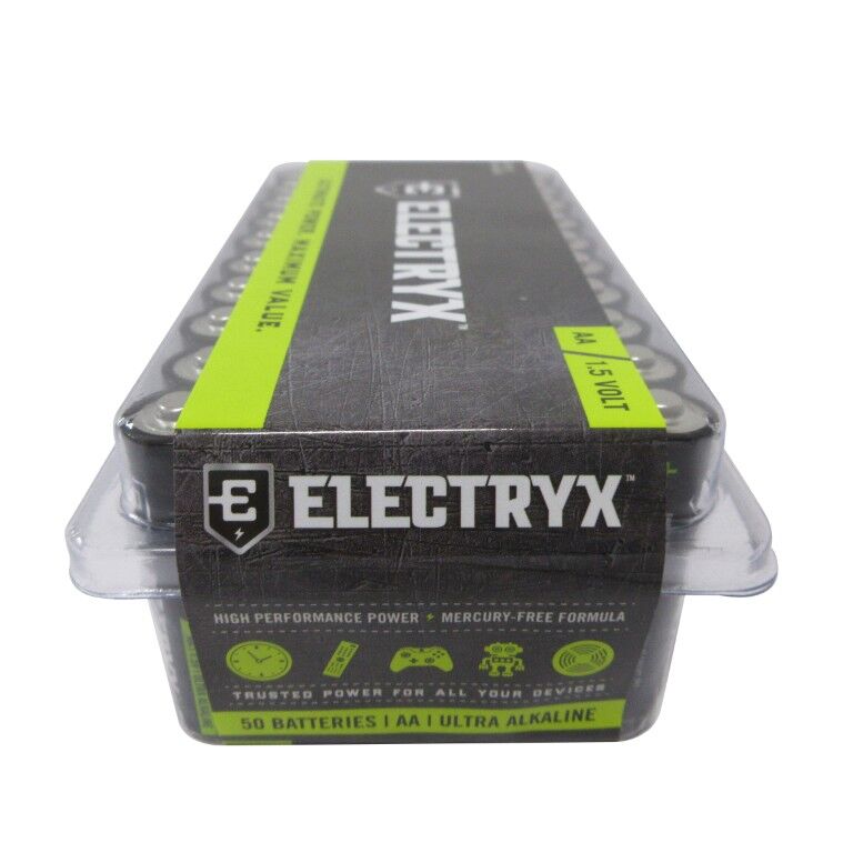 Electryx AA 1.5-V Ultra Alkaline Batteries, 50-Pk