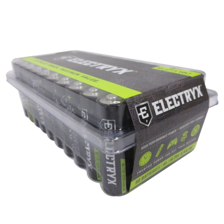 Electryx AA 1.5-V Ultra Alkaline Batteries, 50-Pk