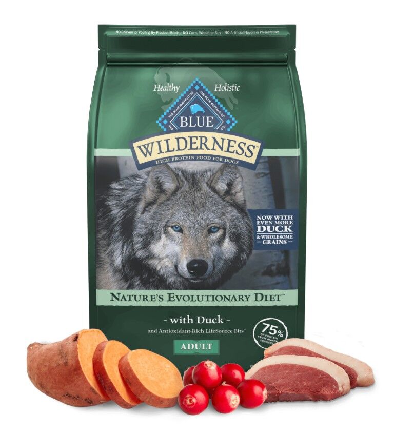 Blue Buffalo Wilderness Adult Dog Duck with Wholesome Grains Recipe Dog Food, 4.5-Lb