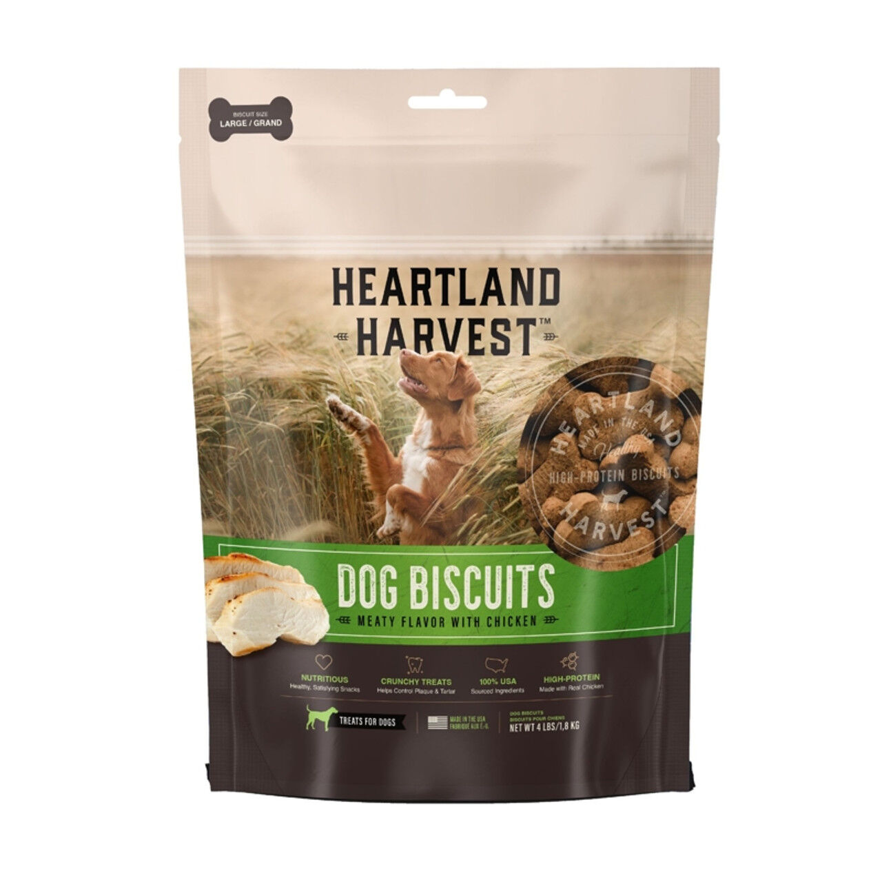 Heartland Harvest Meaty Flavored Large Dog Biscuits, 4-Lb