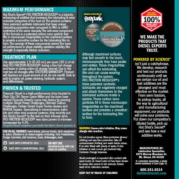 Hot Shot's Secret FR3 Friction Reducer, 16-Oz