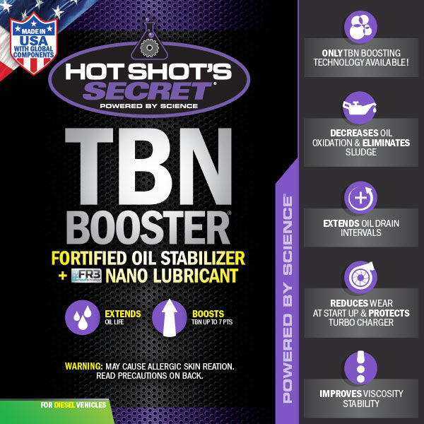 Hot Shot's Secret TBN Booster Fortified Oil Stabilizer + Nano Lubricant, 1-Qt
