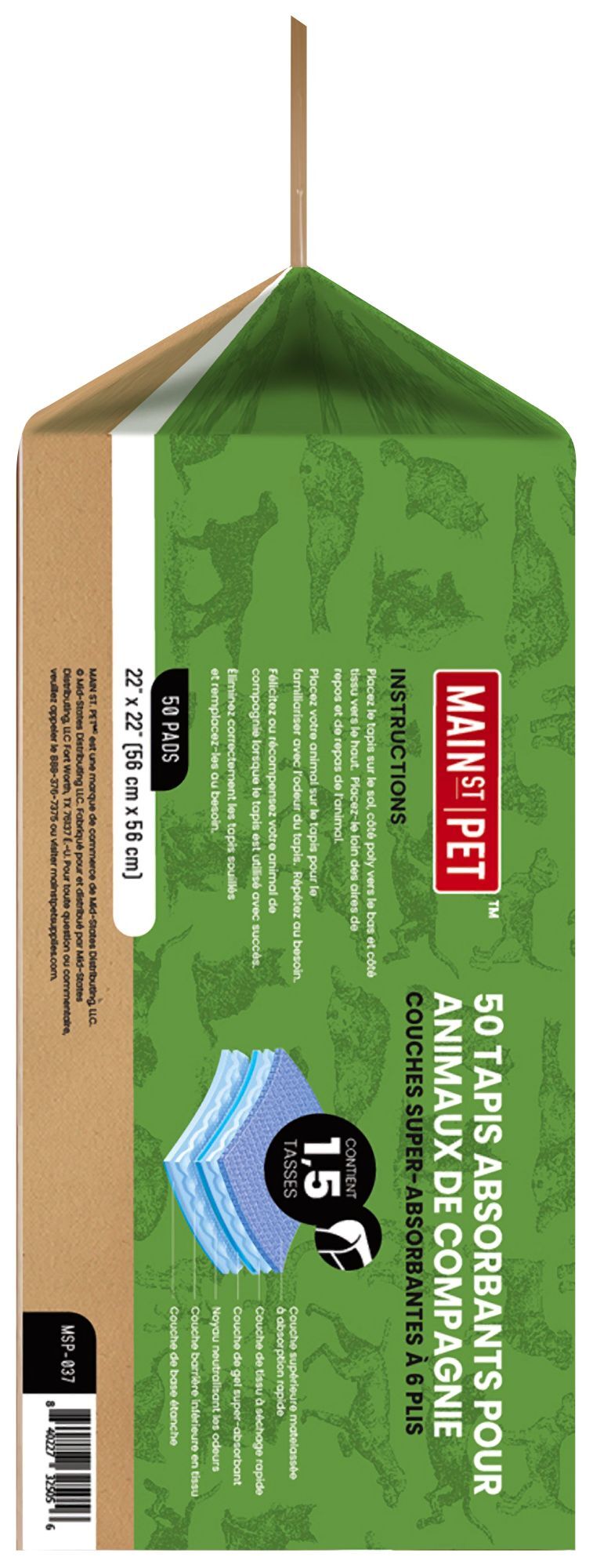 Main St. Pet 22-In x 22-In Pet Training Pads, 50-Pk