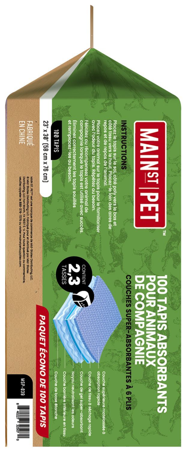 Main St. Pet Extra-Large 23-In x 30-In Pet Training Pads Value Pack, 100-Pk