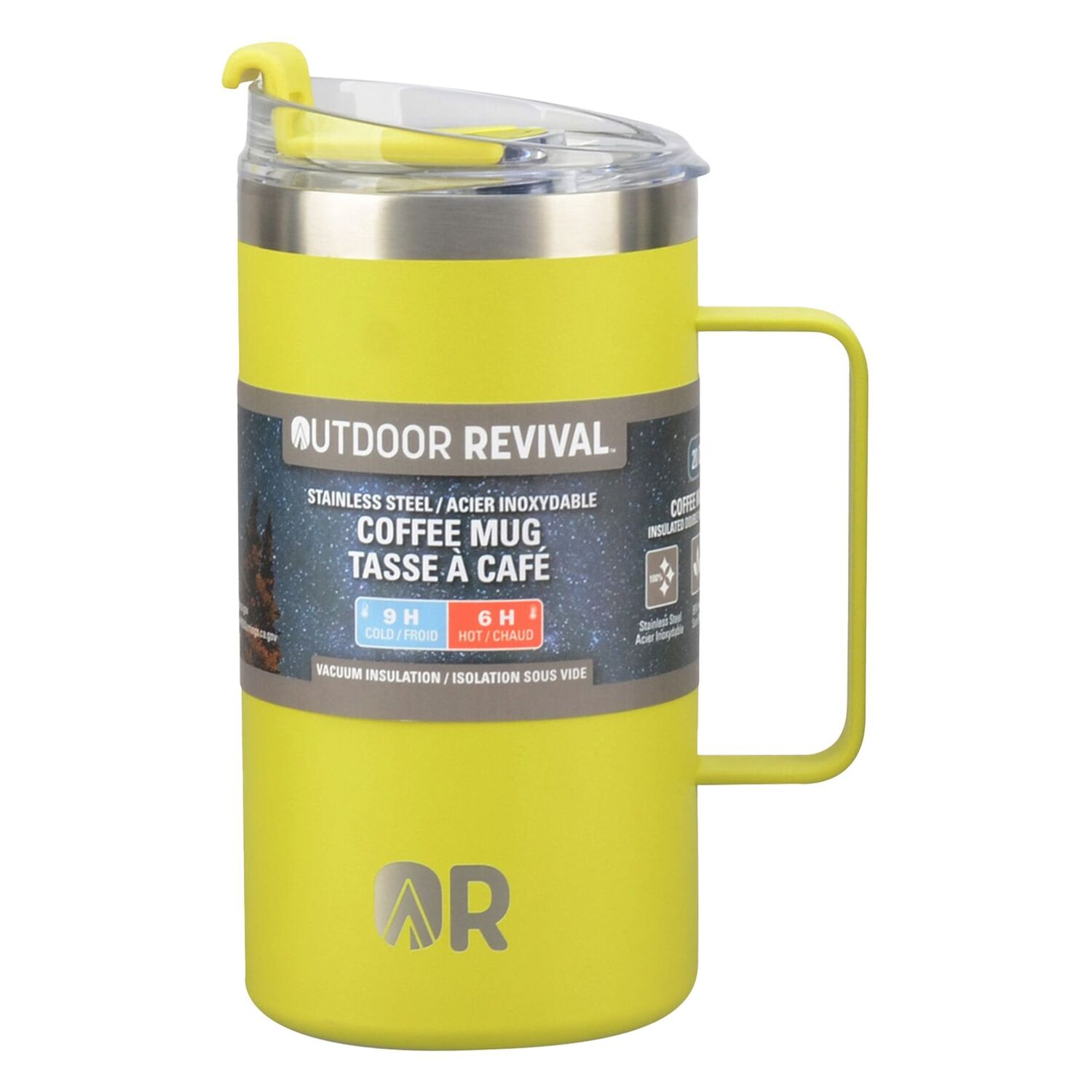Outdoor Revival Stainless Steel Lime Green Coffee Mug, 20-Oz