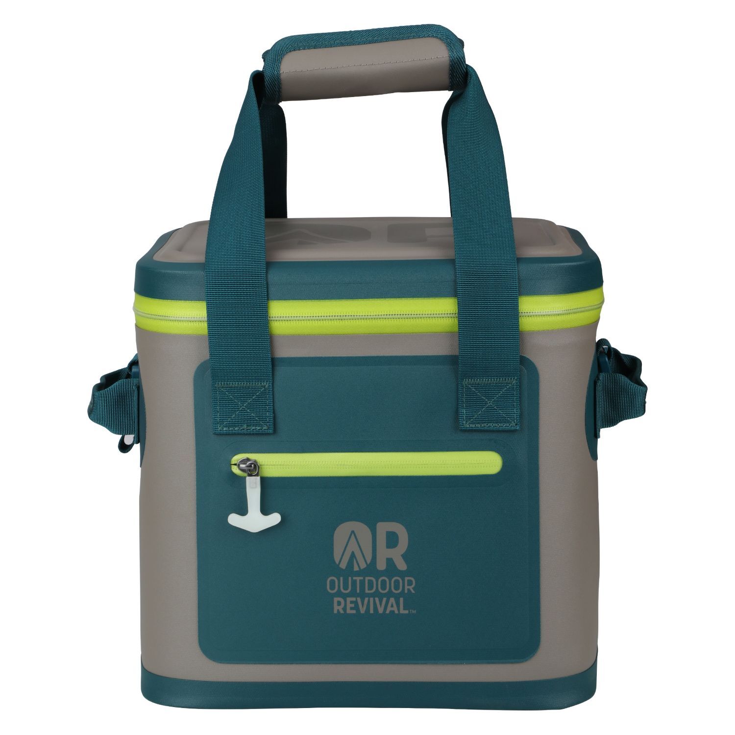 Outdoor Revival Gray & Teal 12 Can Waterproof Soft Cooler