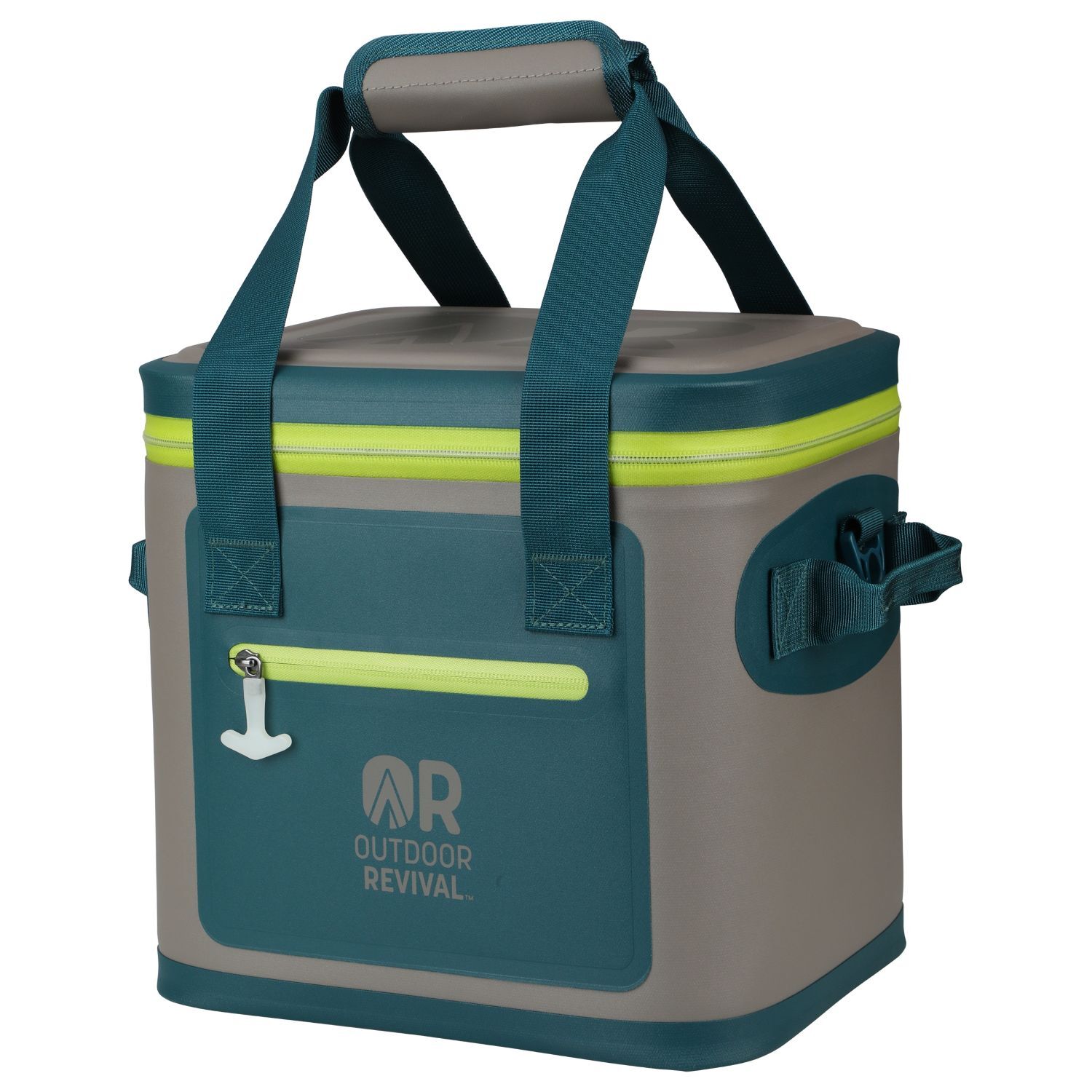 Outdoor Revival Gray & Teal 12 Can Waterproof Soft Cooler