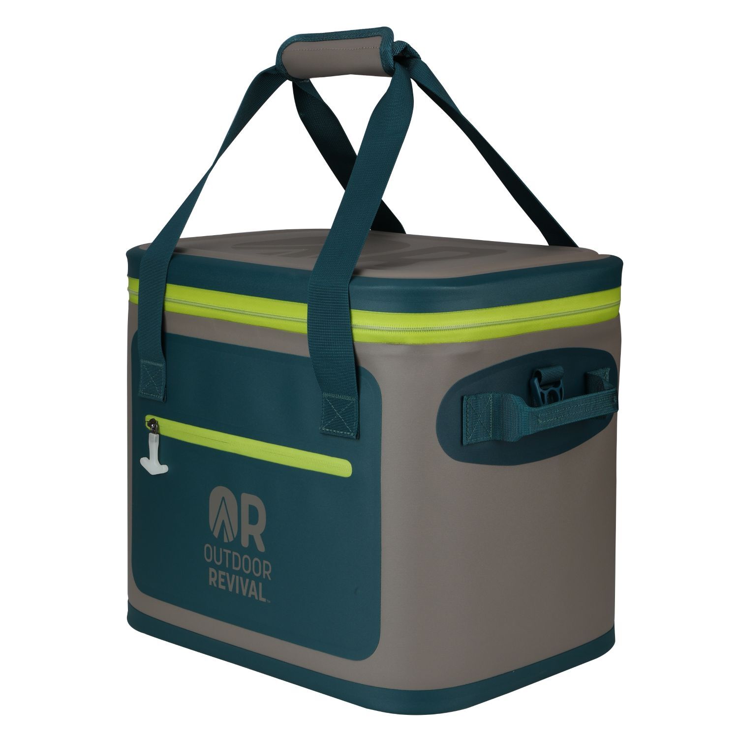Outdoor Revival Gray & Teal 30 Can Waterproof Soft Cooler