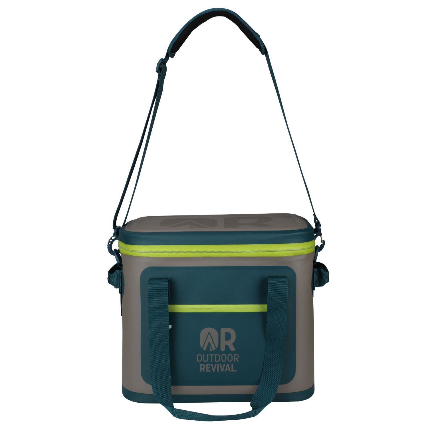 Outdoor Revival Gray & Teal 30 Can Waterproof Soft Cooler