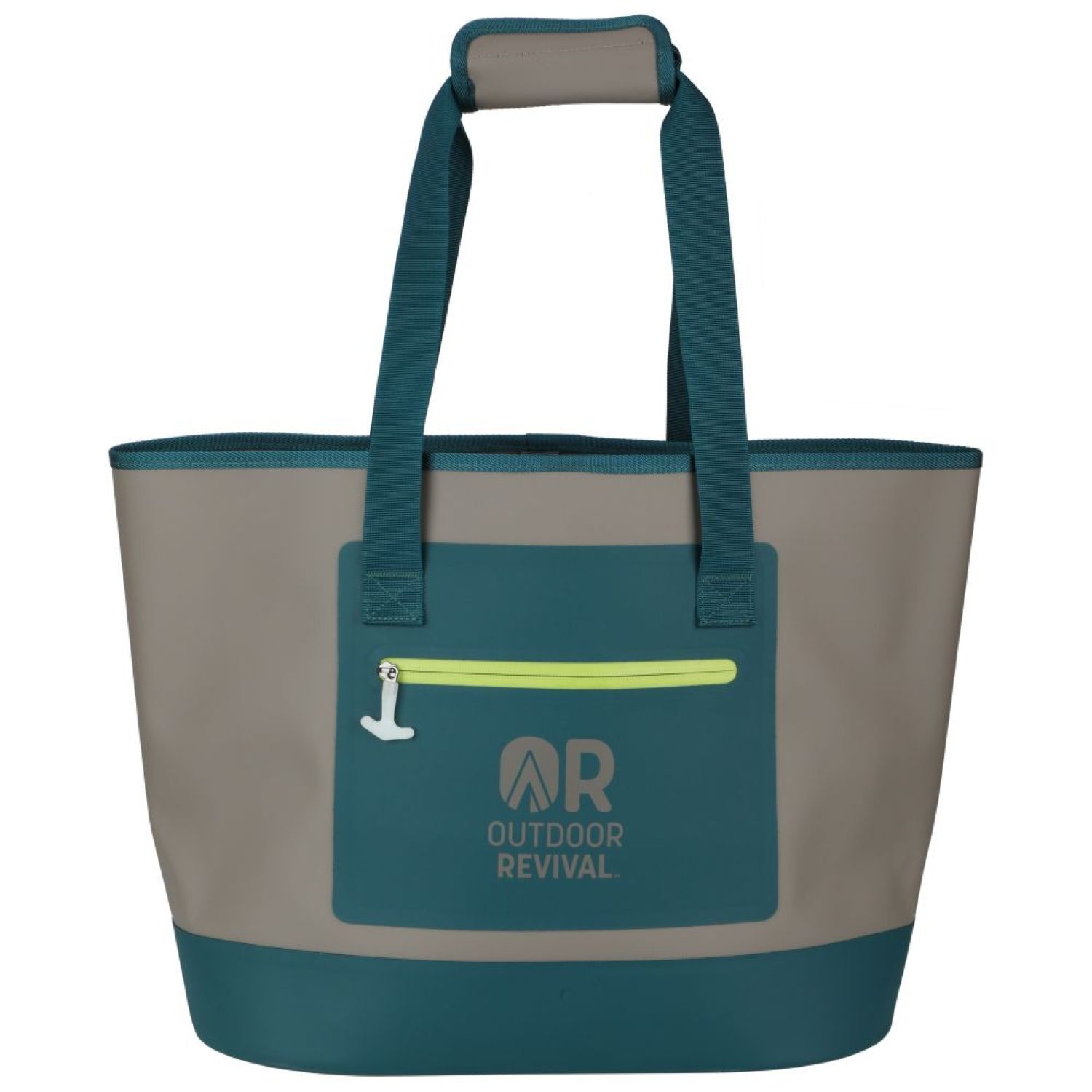 Outdoor Revival Gray & Teal Waterproof Tote Bag