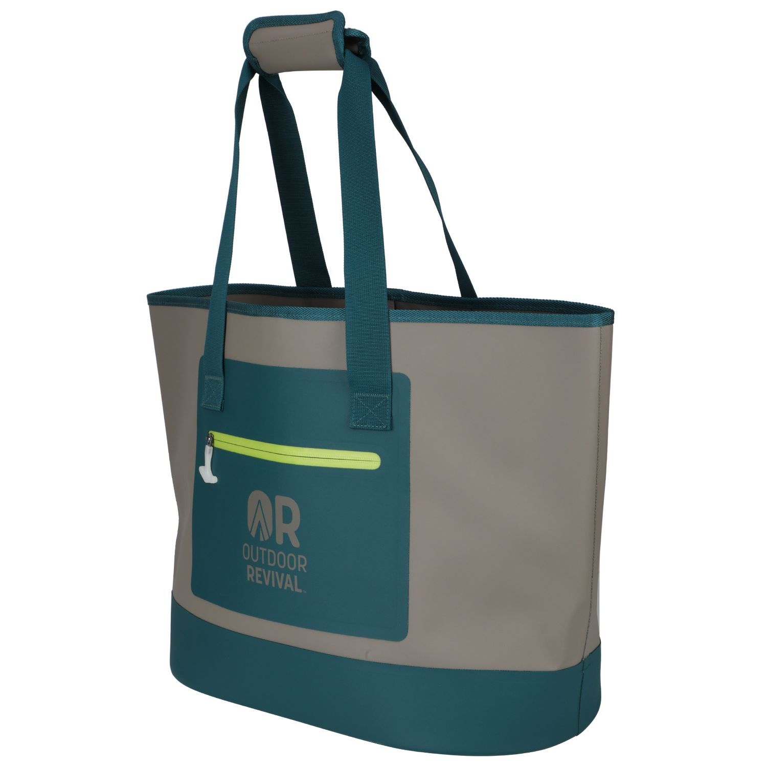 Outdoor Revival Gray & Teal Waterproof Tote Bag