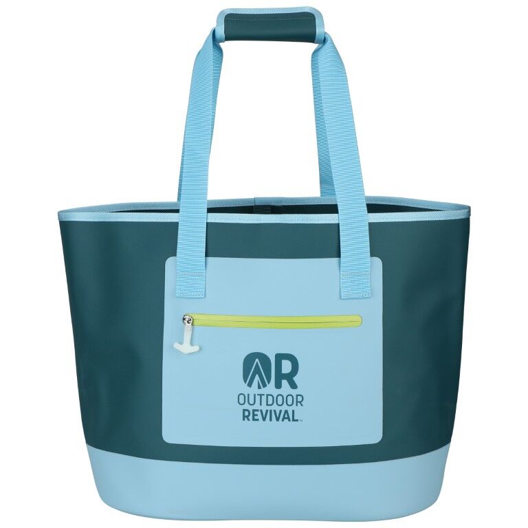 Outdoor Revival Waterproof Sky Blue & Teal Tote Bag