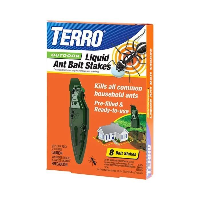 TERRO Outdoor Liquid Ant Bait Stakes, 8-Pk