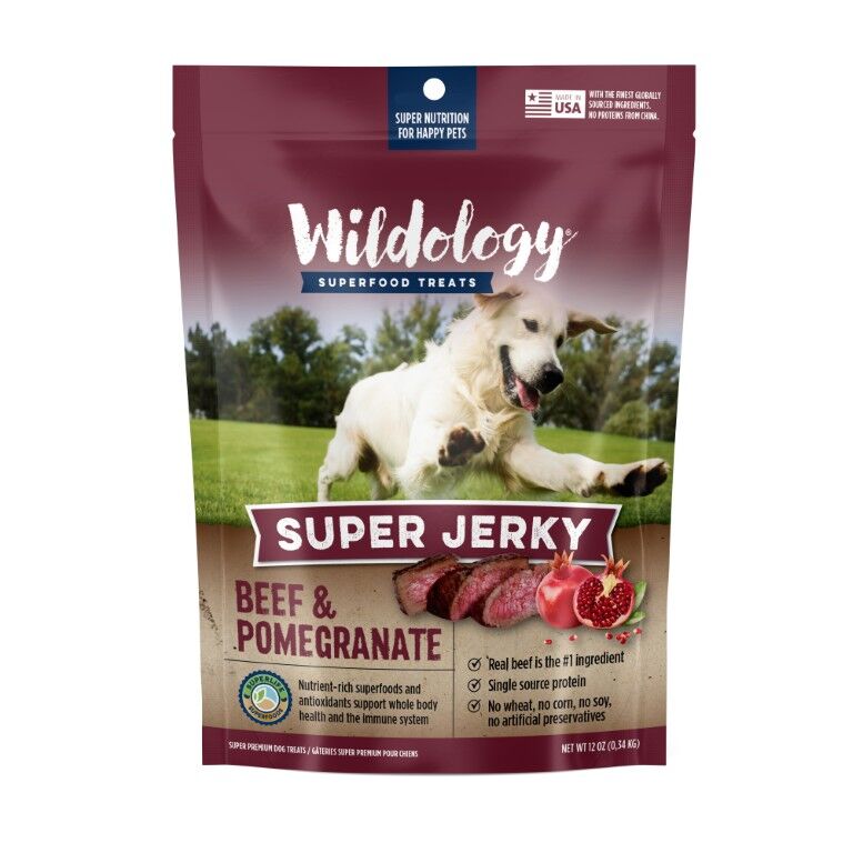 Wildology Beef & Pomegranate Super Jerky For Dogs, 12-Oz