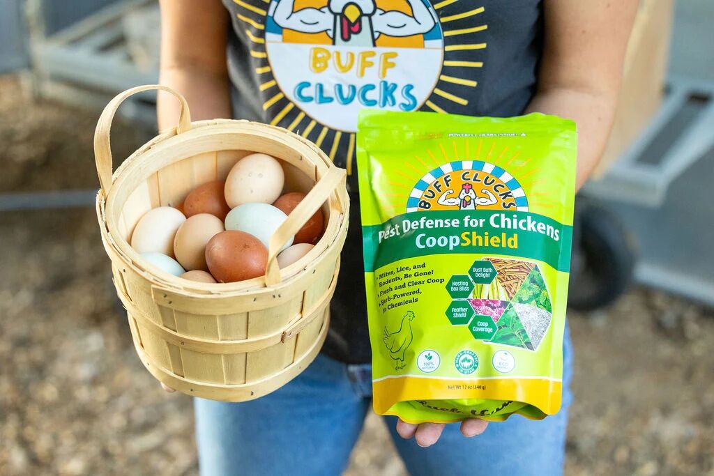 Buff Clucks CoopShield Herbal Pest Defense for Chickens, 12-Oz