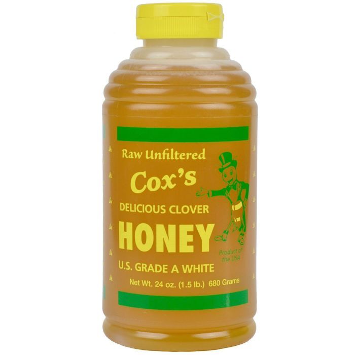 Cox Honey Raw Clover Honey Bottle, 24-Oz