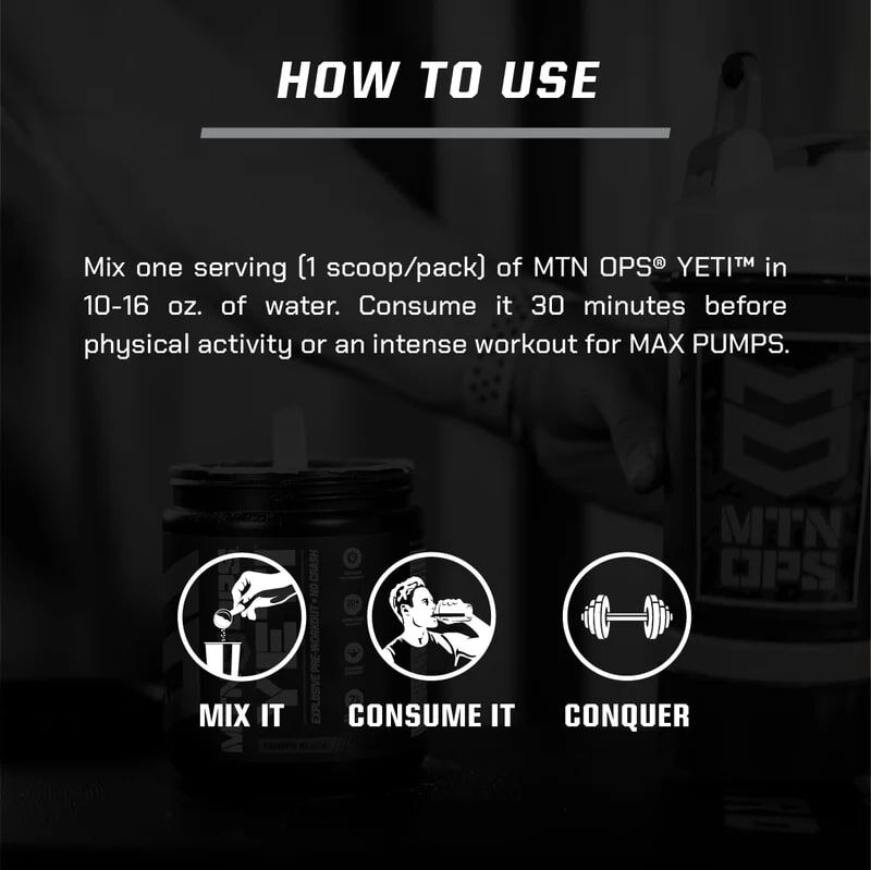 MTN OPS Yeti Supplement Watermelon Flavor, 30-Servings