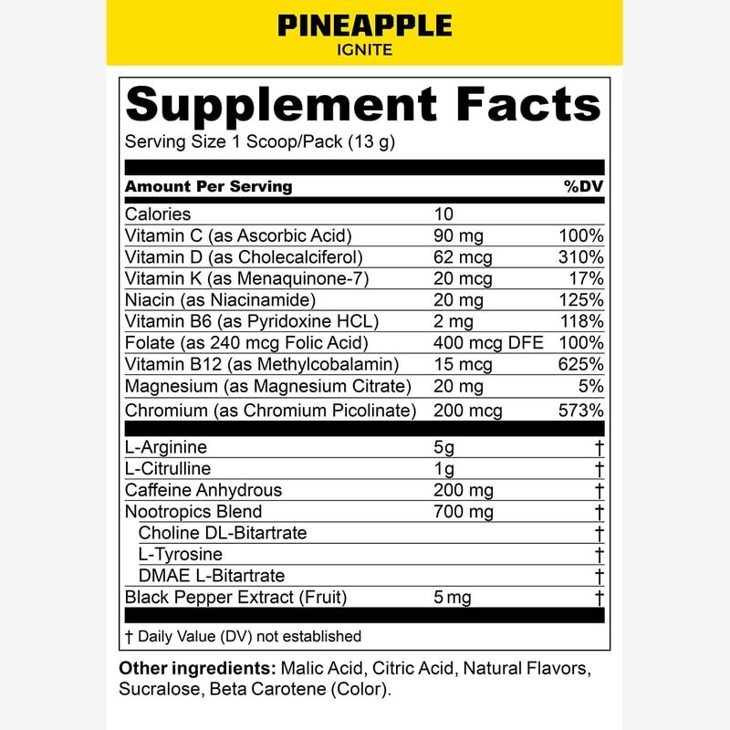 MTN OPS Ignite Supplement Pineapple Flavor, 21.1-Oz