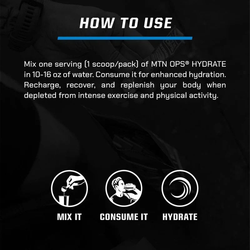 MTN OPS Hydrate Supplement Lemonade Flavor, 20-Pk