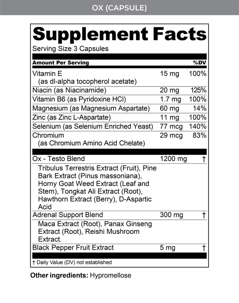 MTN OPS OX-Testosterone Boost Supplement, 90-Cap