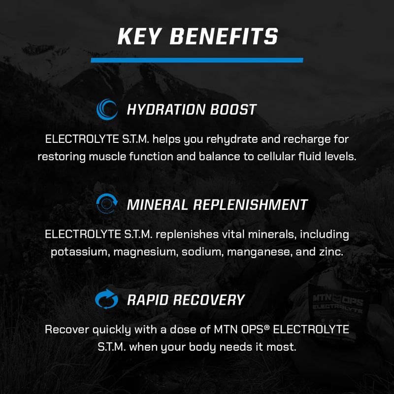 MTN OPS Electrolytes STM Supplements Stick Pack, 30-Ct
