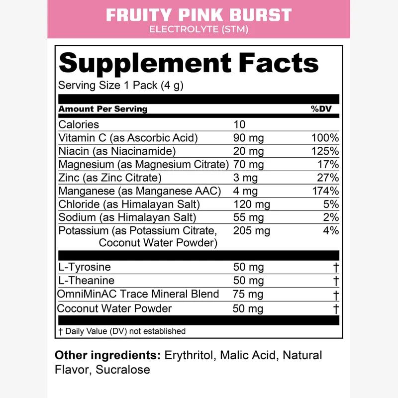 MTN OPS Electrolytes STM Supplements Stick Pack, 30-Ct