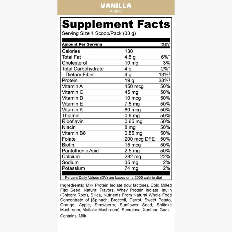 MTN OPS Ammo Protein Meal Replacement Vanilla Flavor, 30-Servings