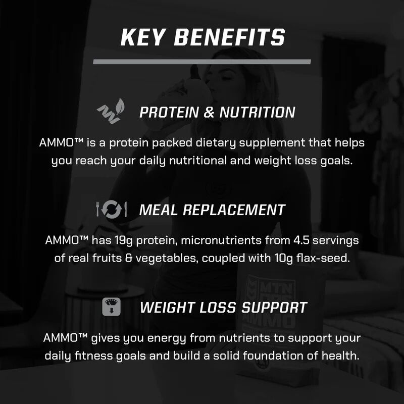 MTN OPS Ammo Protein Meal Replacement Vanilla Flavor, 30-Servings