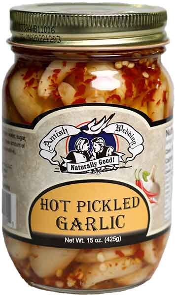 Amish Wedding Hot Pickled Garlic, 15-Oz